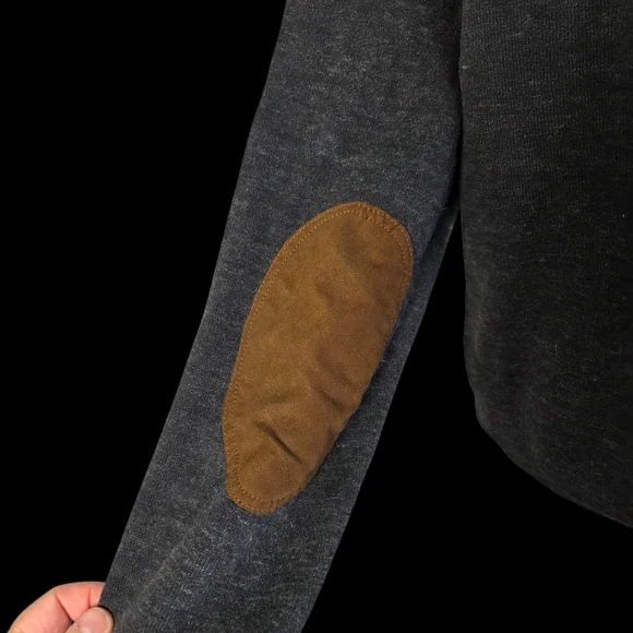 Ralph Lauren Charcoal Pullover Sweater With Elbow Patches Size L - Picture 4 of 7